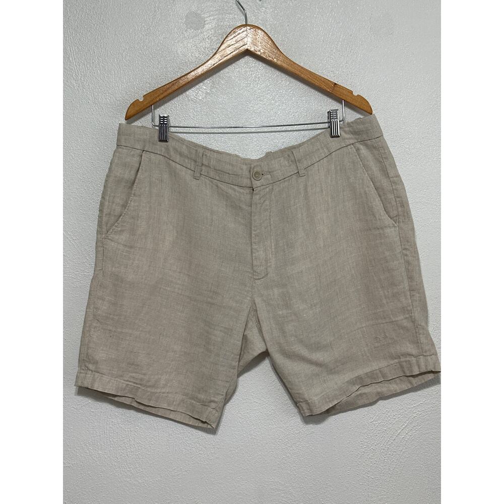 Porter & Ash 100% Linen Luxury Men’s Shorts 38 Tan Summer Preppy Old Money
